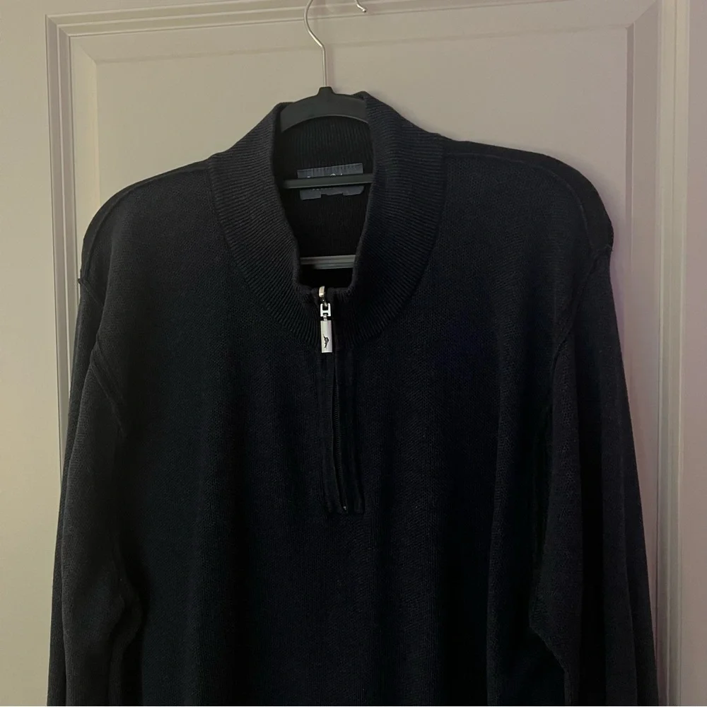 Tommy Bahama mens Reversible knit quarter zip sweater | size Extra large